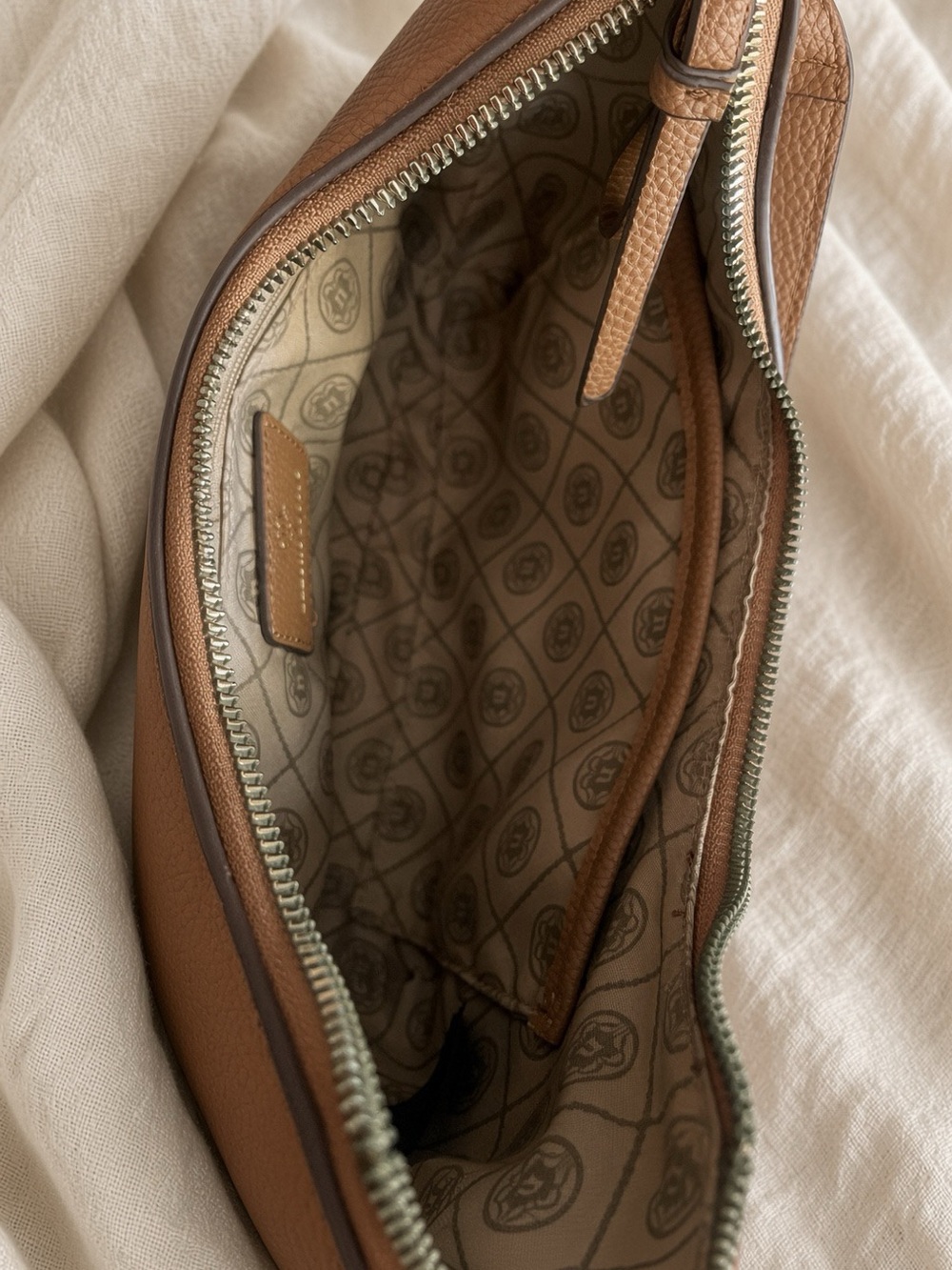 Nanette Lepore Brown Crescent Leather Shoulder Bag - Picture 6 of 7